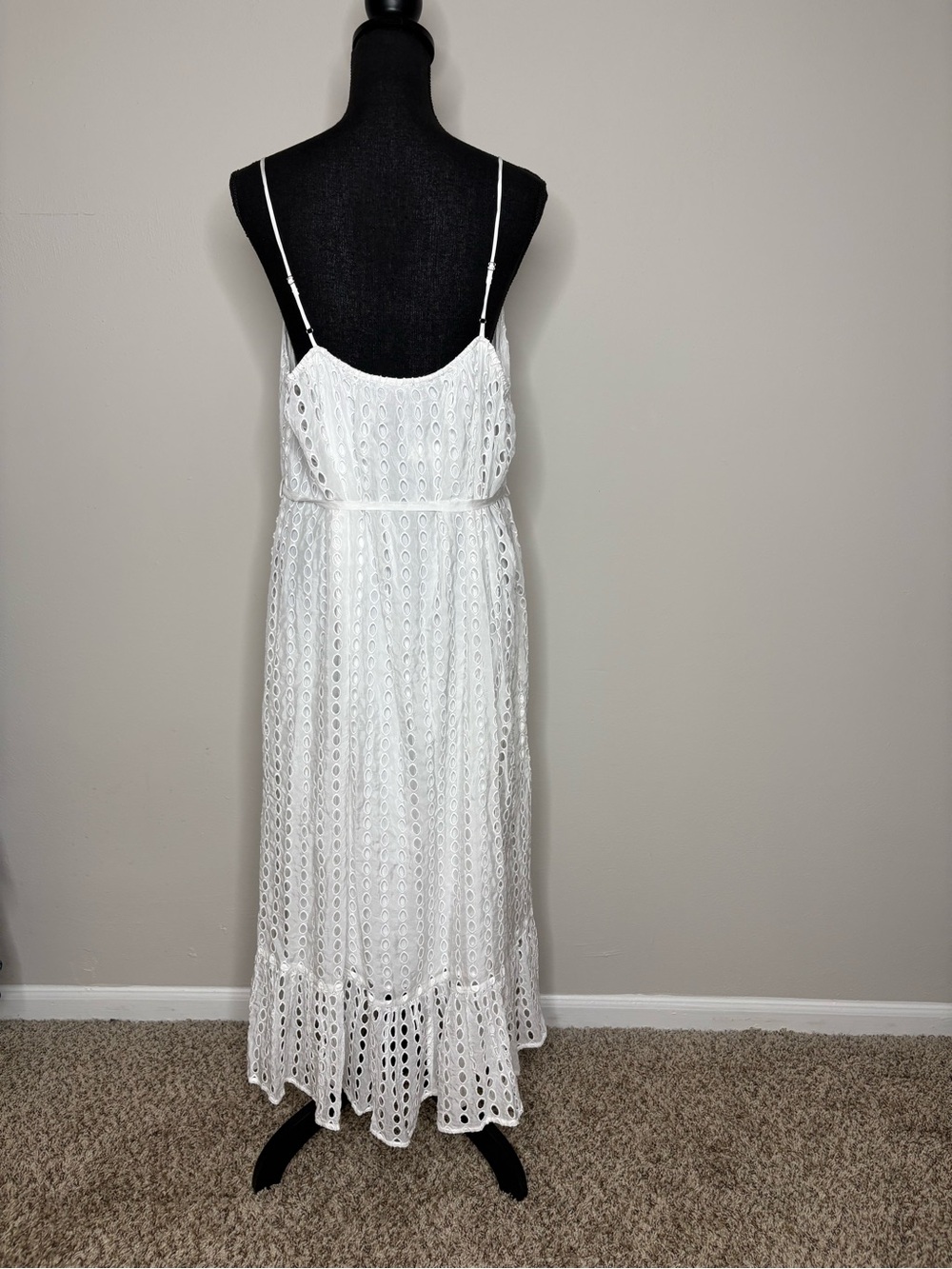 J. Crew White Lace Maxi Dress with Tie Waist - Picture 4 of 5